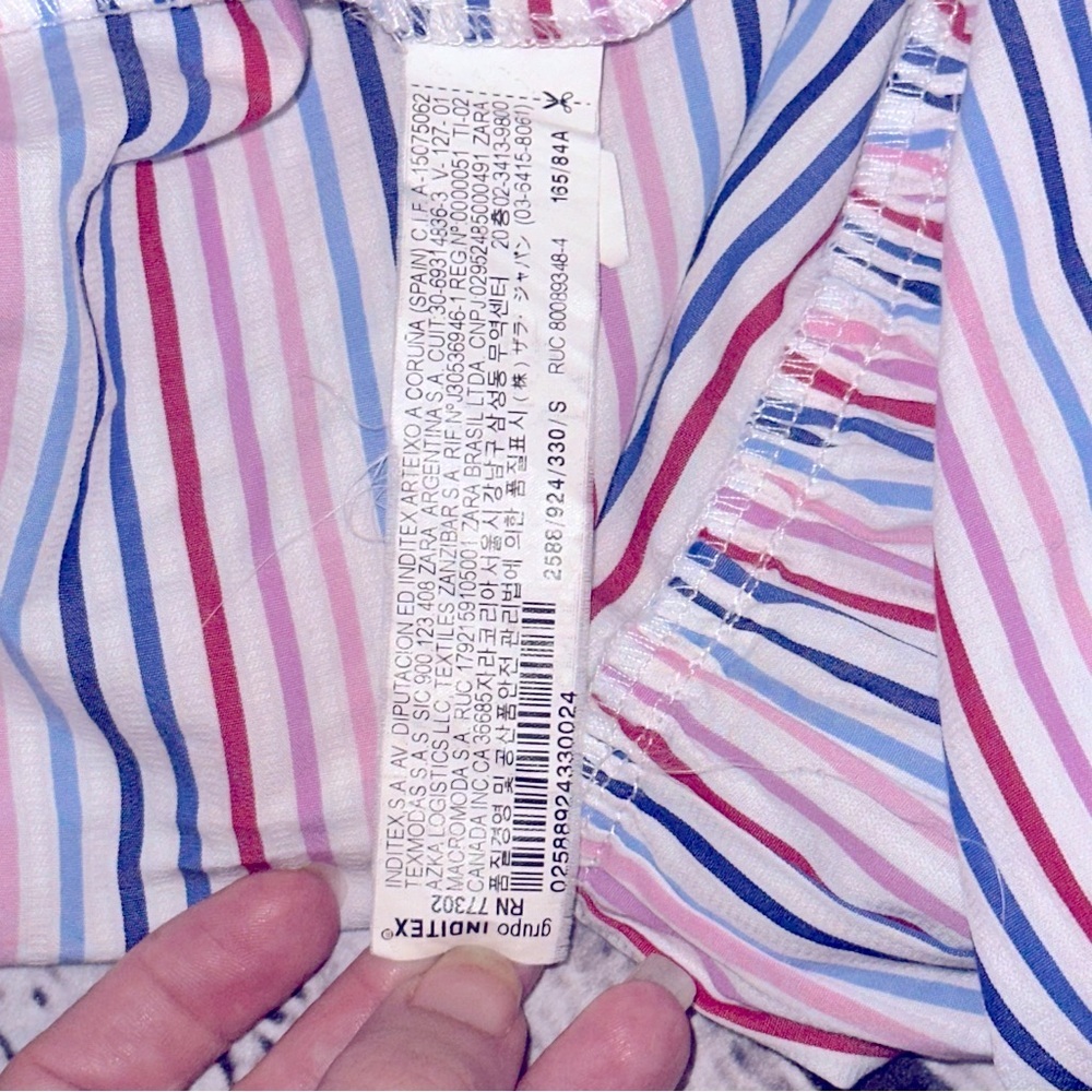 Zara Striped Halter Maxi Dress Backless Tiered Boho Coastal Beach Small Pink Red - Picture 9 of 10